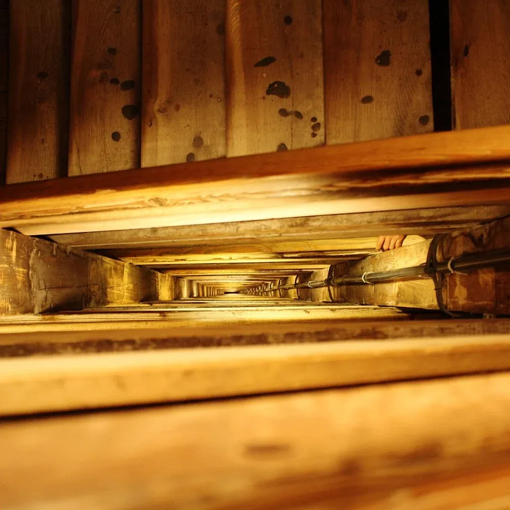 Choosing shelf stock thick enough to resist sag Lengths of sawn timber stacked in a pile, lit warmly from one side.