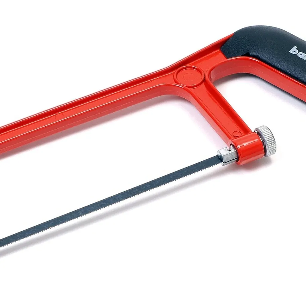 Handheld saw alternative Handheld saw resting on a workbench