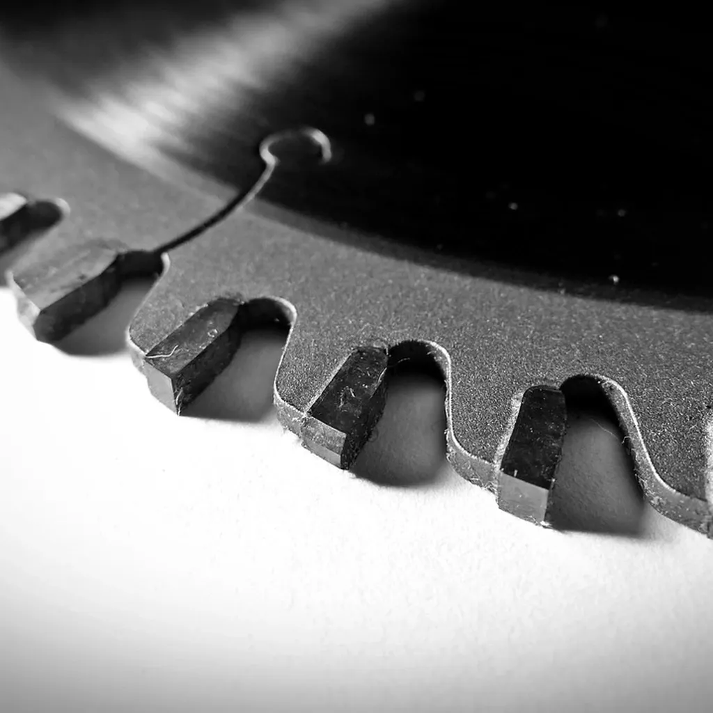 Saw blade teeth closeup Close-up of fine saw blade teeth