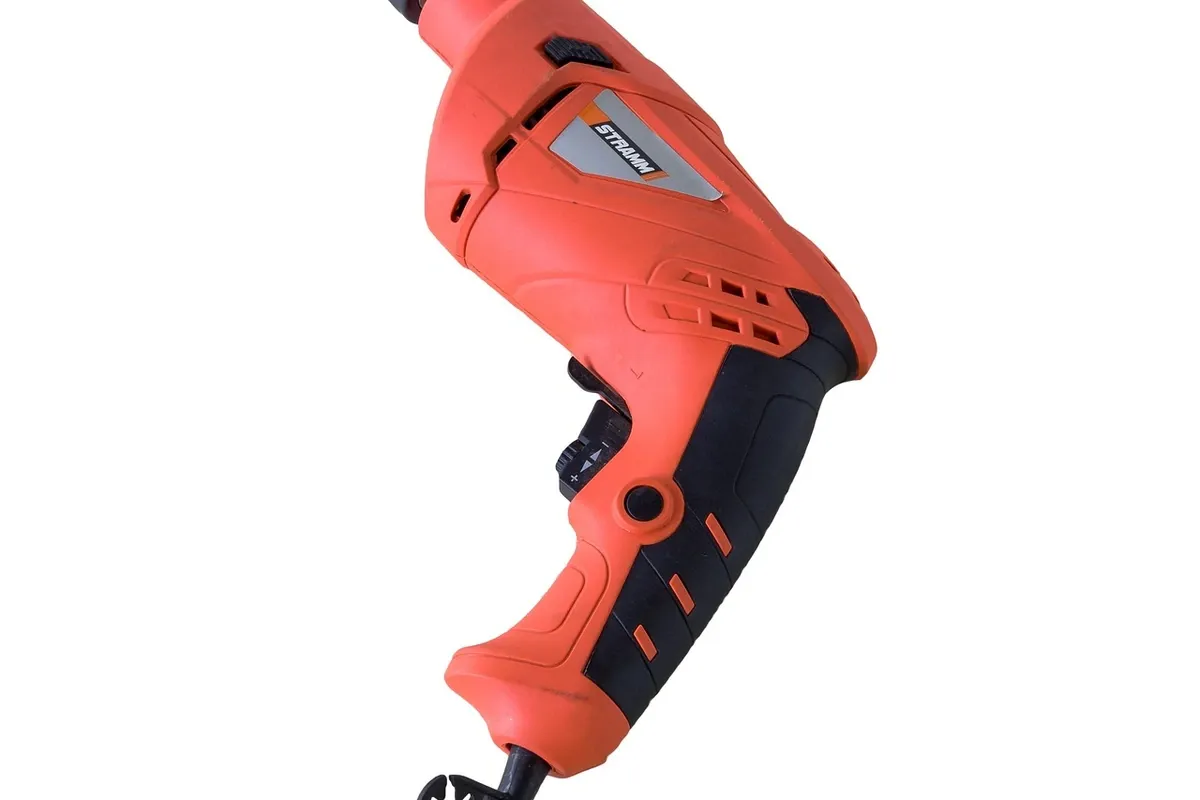 Close-up of a drill bit chucked into a power driver
